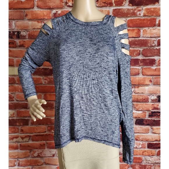 Elan Blue Cold Shoulder Top Medium NWT - Picture 2 of 6